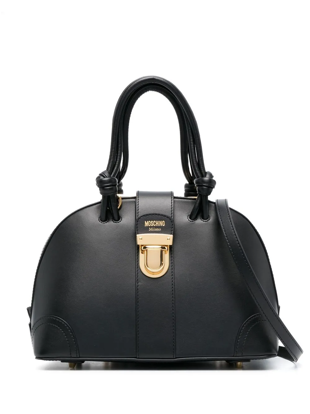 

Moschino braided leather tote bag - Black