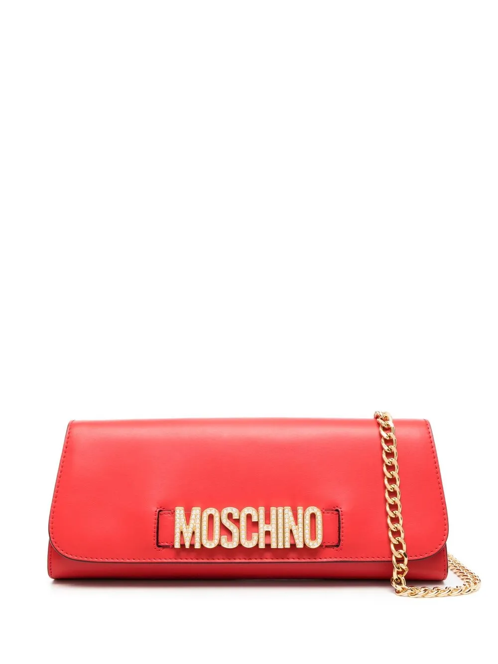 

Moschino logo-plaque leather crossbody bag - Red