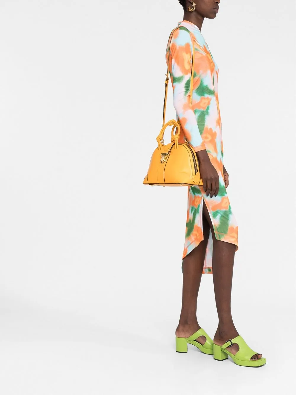 Moschino Leren shopper - Geel