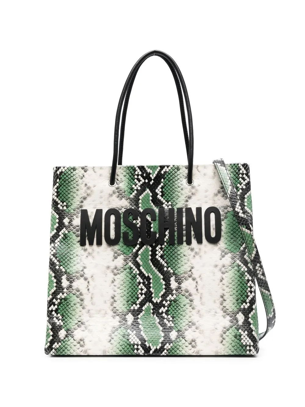 

Moschino snakeskin print tote bag - Green
