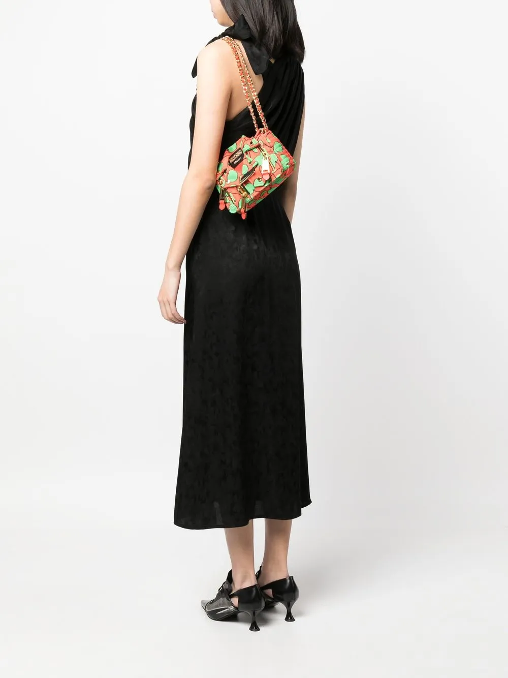 Moschino Boekentas met appelprint - Rood