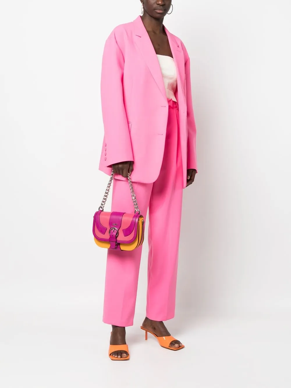 Moschino Shopper met kettinghengsel - Roze