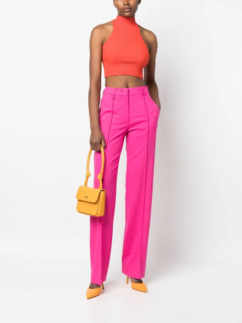 Moschino Schoudertas met geknoopte band - Geel