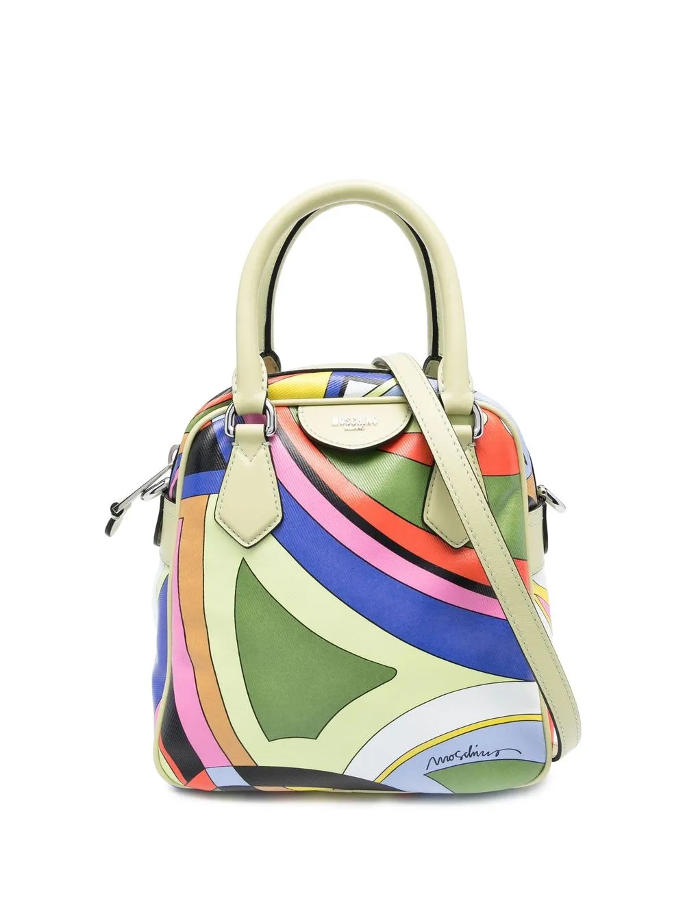 

Moschino abstract print mini tote bag - Green