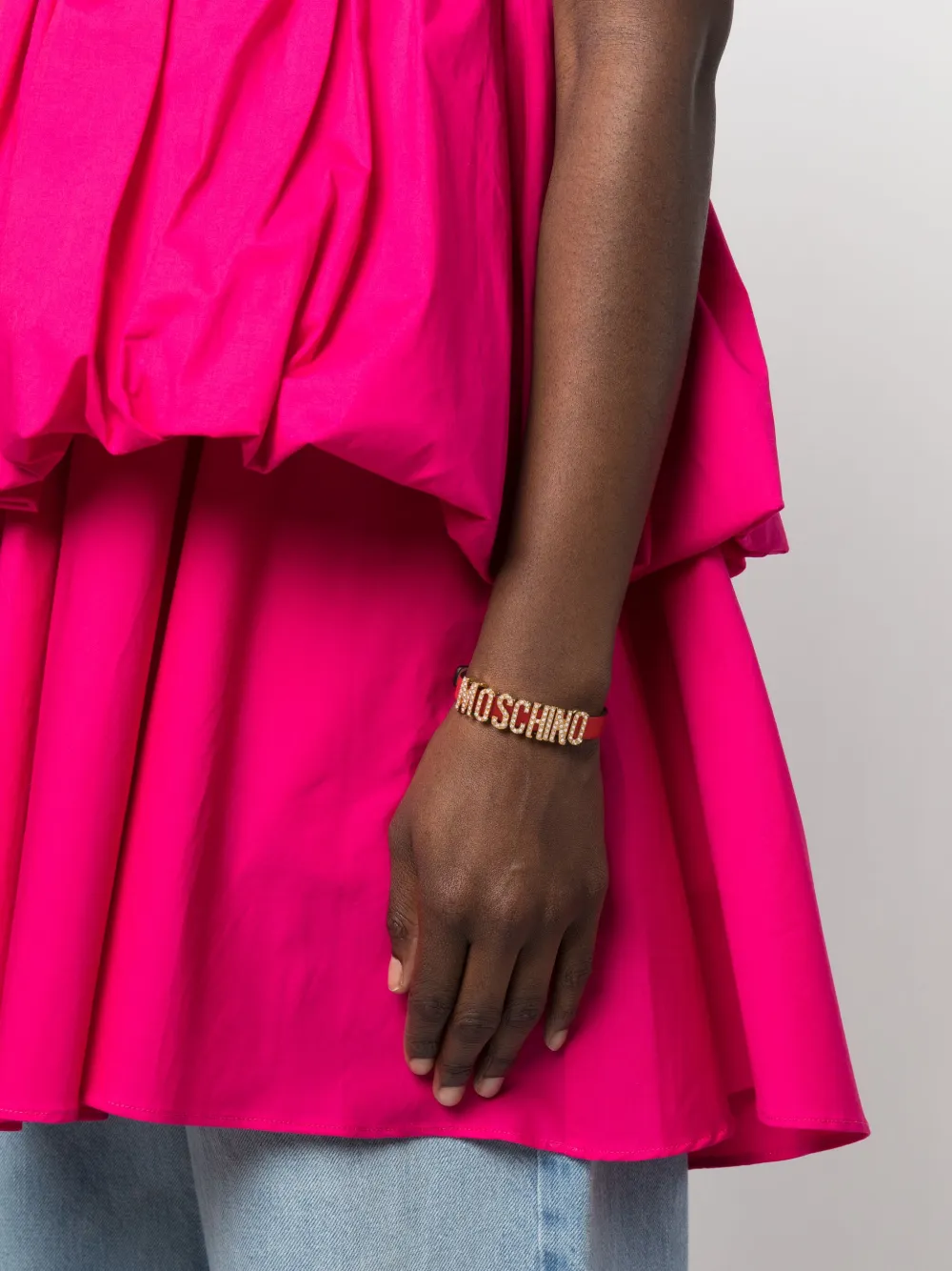 Moschino Leren armband - Rood