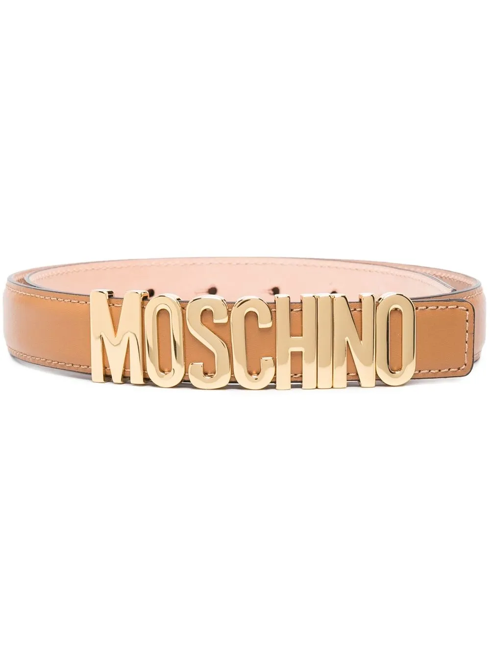 

Moschino leather logo-lettering belt - Brown