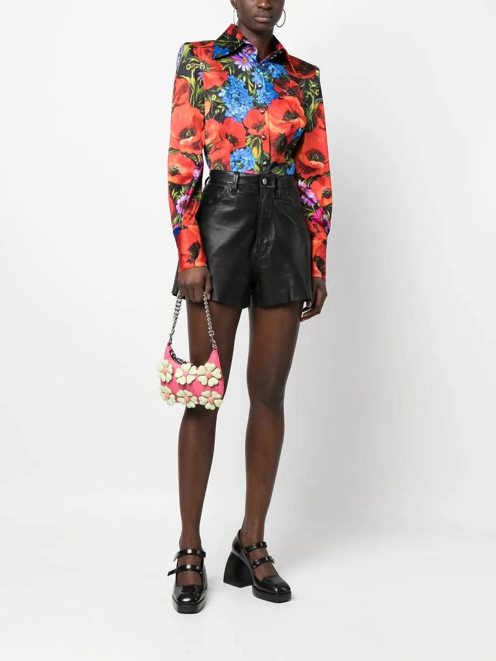 Moschino Shopper met bloemenprint - Roze