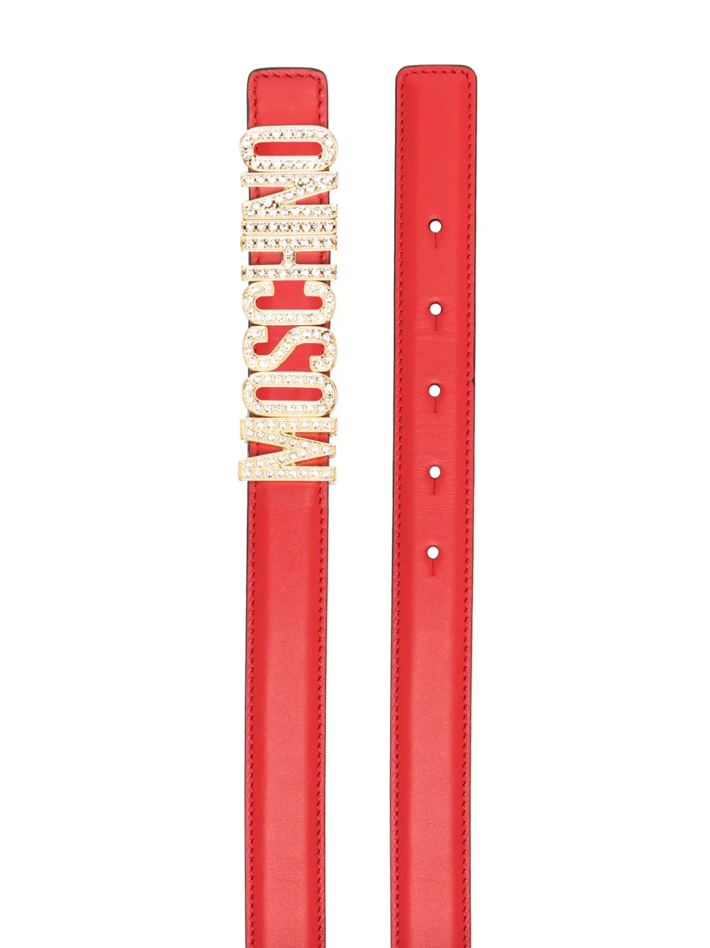 Moschino Riem met logogesp - Rood