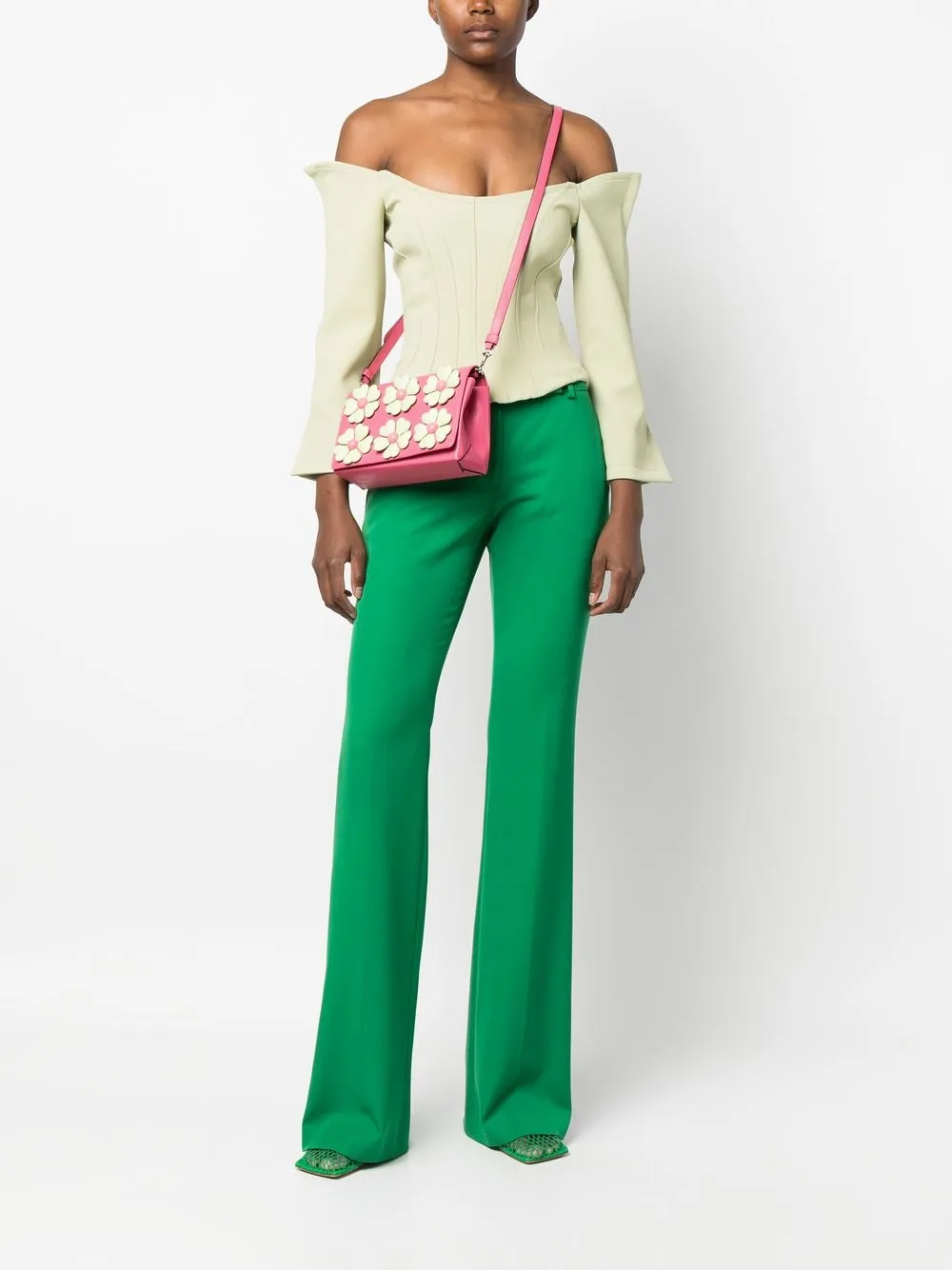 Moschino Crossbodytas met bloemenprint - Roze