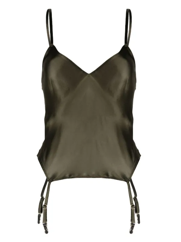 Maison Close Satin garter belt Top Green FARFETCH
