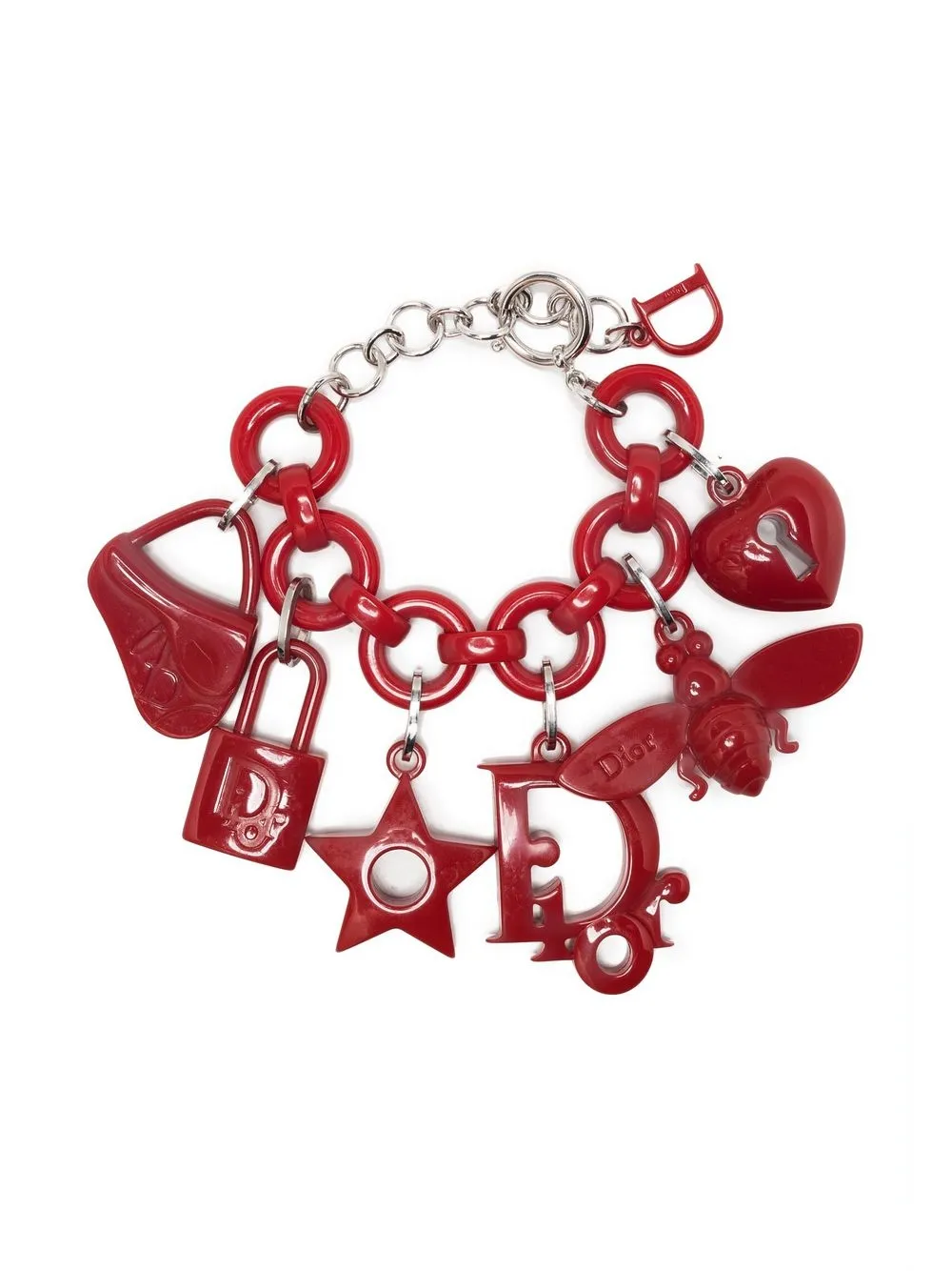 

Christian Dior 2005 Riley pre-owned oversized charms bracelet - Red