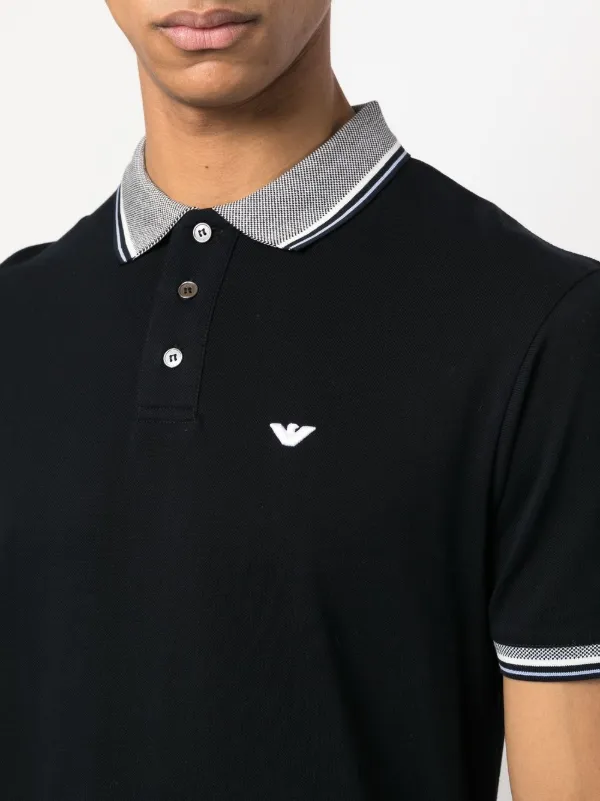 Emporio Armani logo-embroidered Tipped Polo Shirt - Farfetch