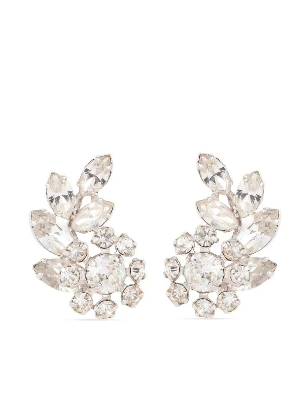 

Susan Caplan Vintage 1960s crystal-embellished clip-on earrings - Silver