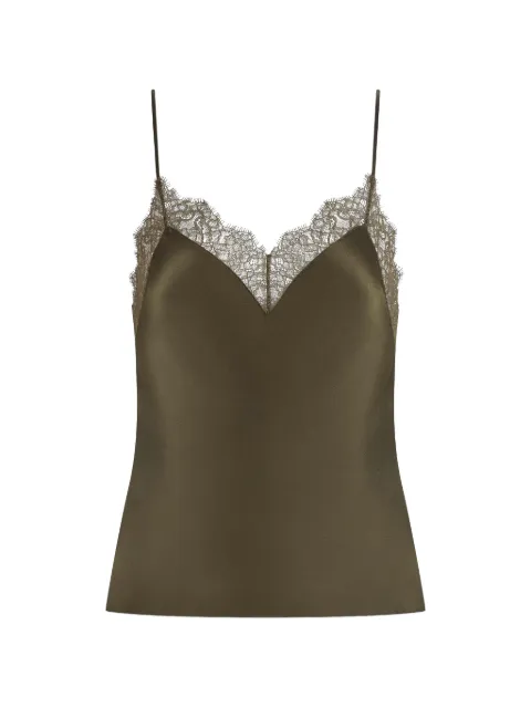 Maison Close camisón de seda con ribete de encaje
