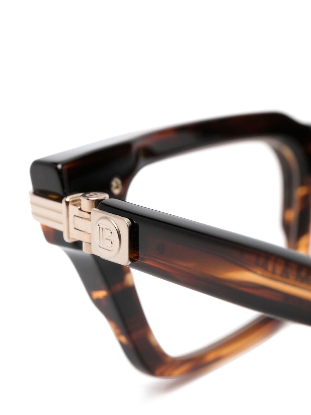 Shop Balmain Eyewear Tortoiseshell-effect Square-frame Glasses In Brown