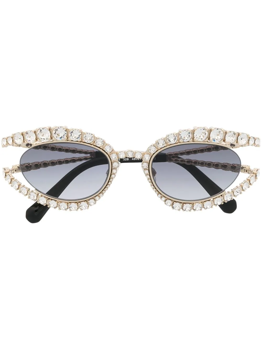 

Swarovski crystal-frame cat-eye sunglasses - Black