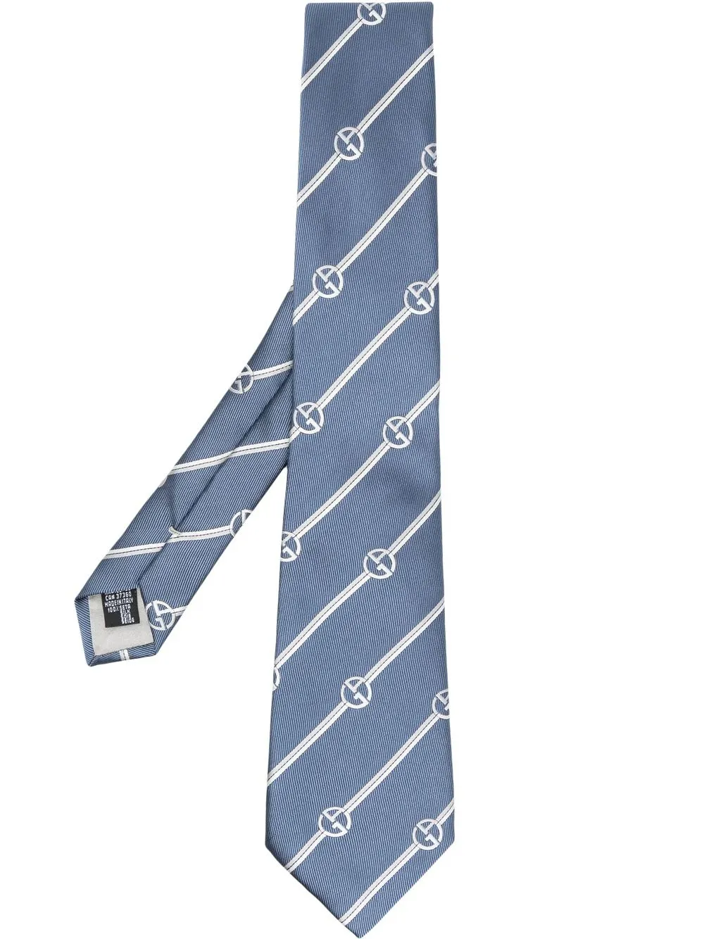 

Giorgio Armani striped logo-pattern scarf - Blue