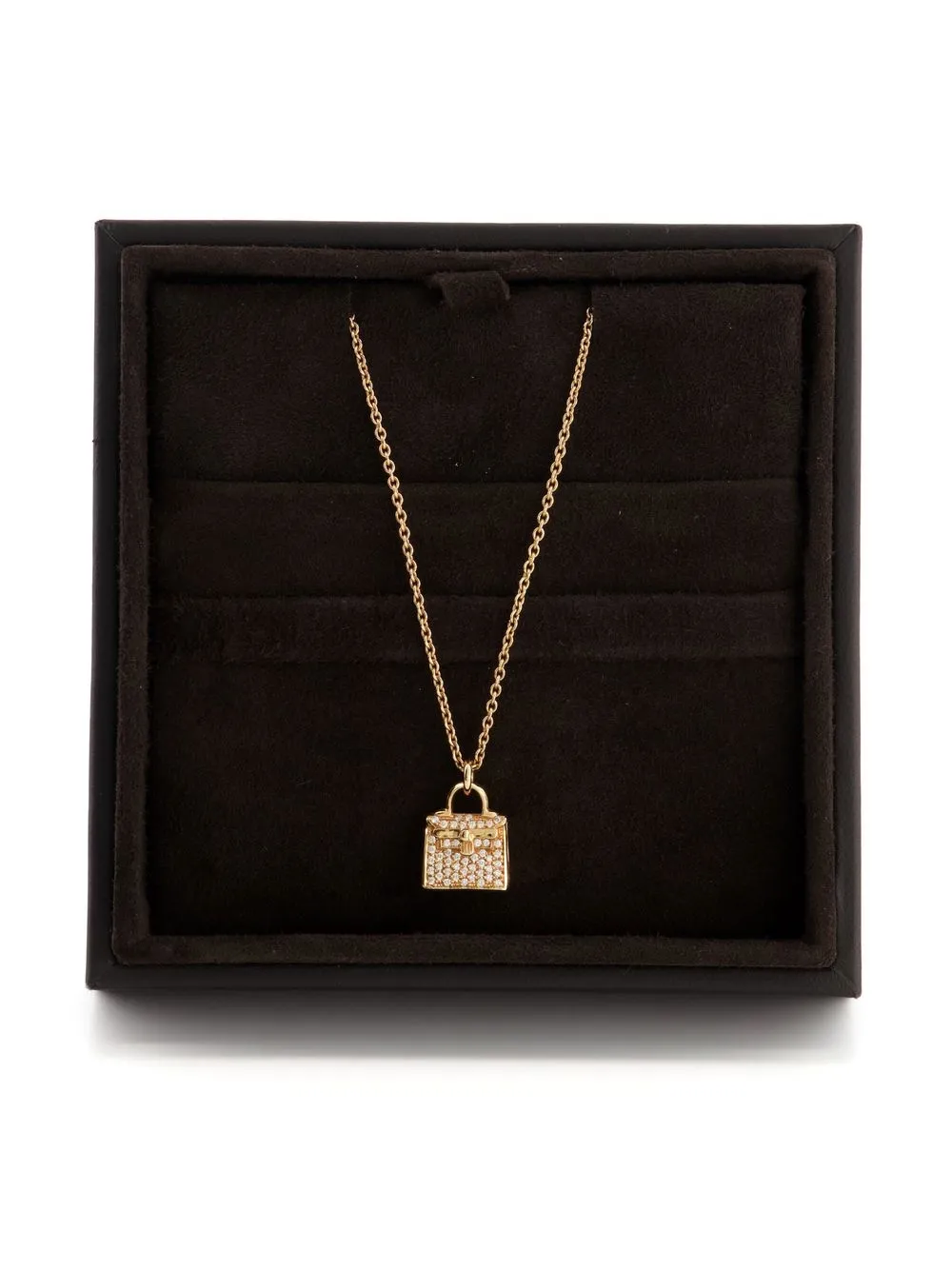 

Hermès pre-owned yellow gold Kelly Amulette diamond necklace
