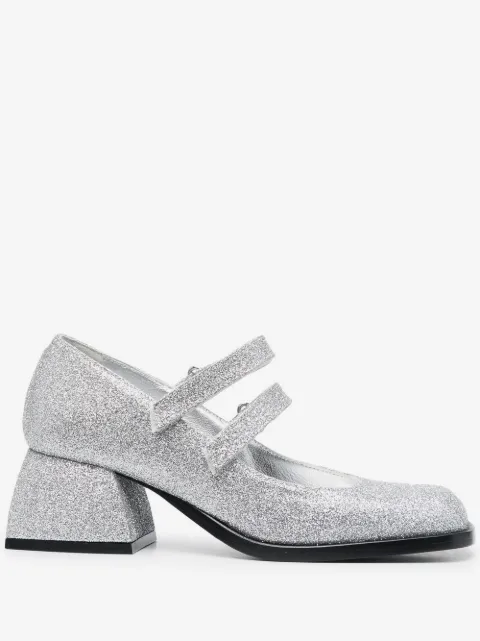 Nodaleto glitter-detail leather pumps