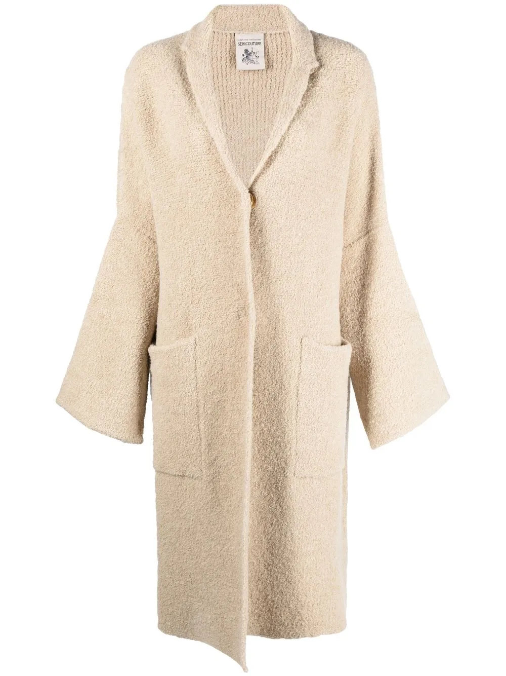 

Semicouture single-breasted bouclé coat - Neutrals