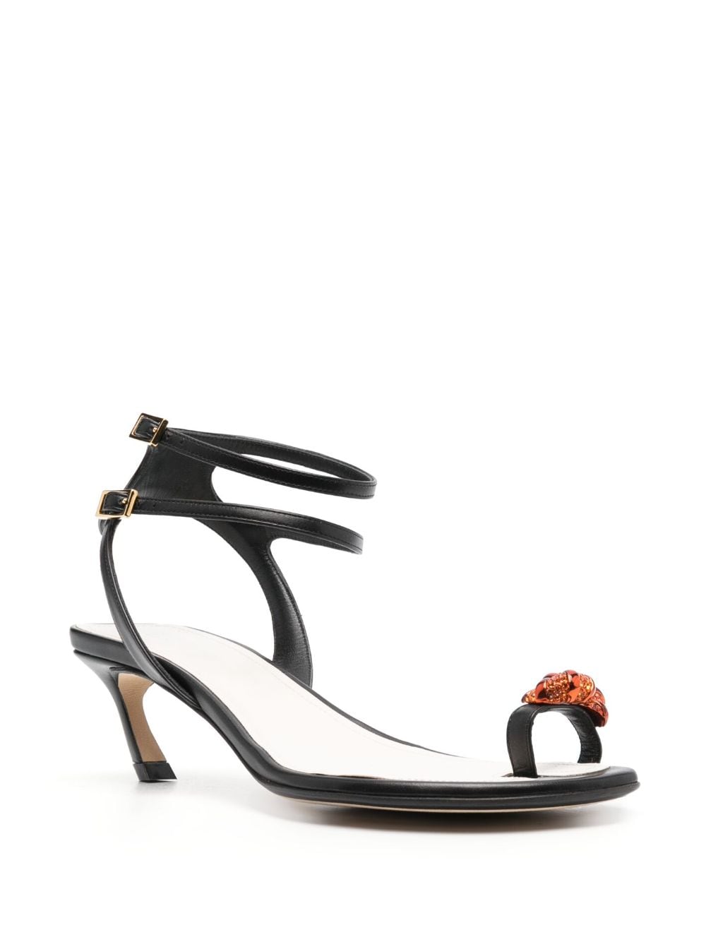 Lanvin Swing 55mm knot-embellished sandals - Zwart
