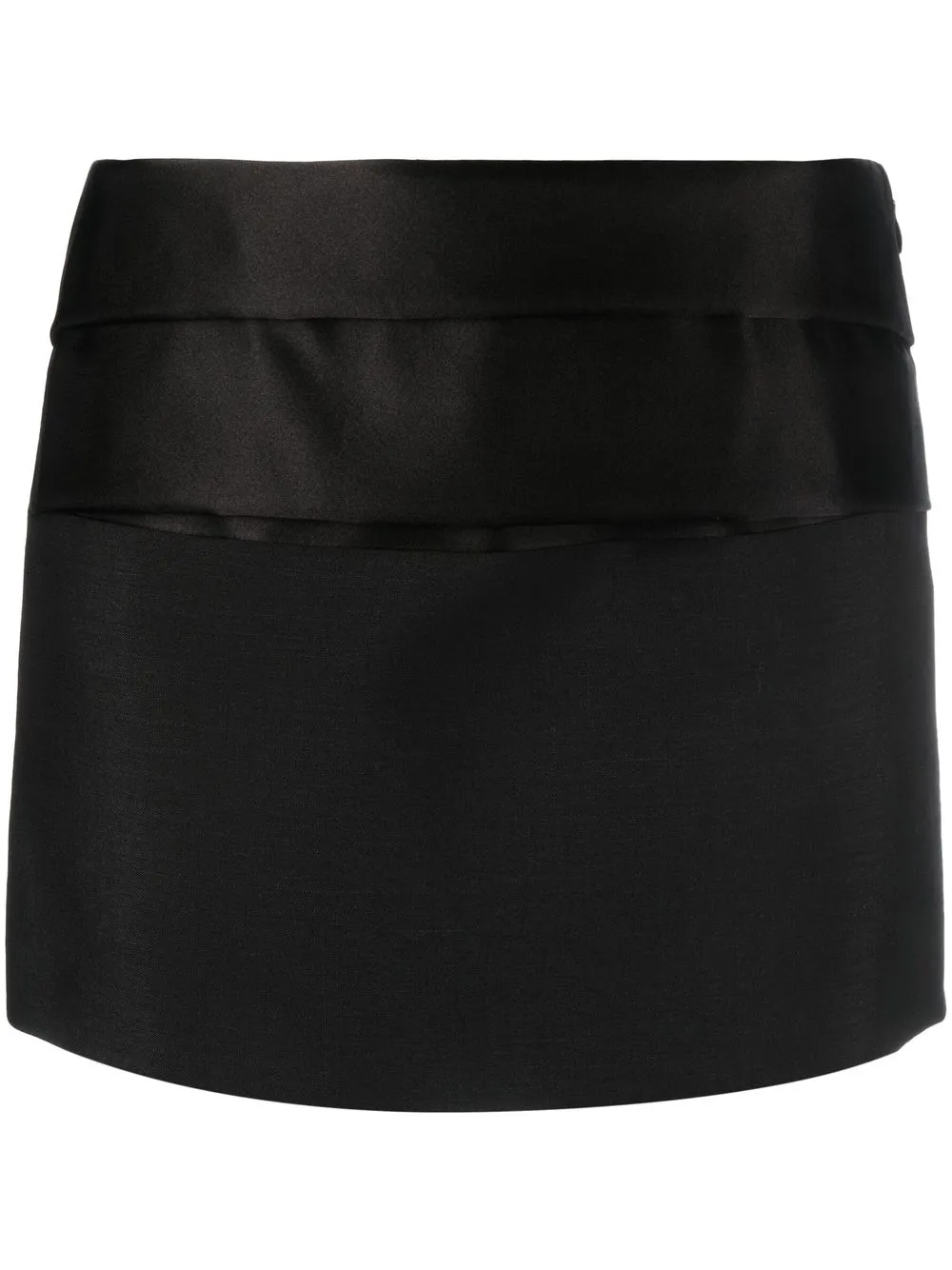 Prada Kid Mohair And Satin Miniskirt In Black