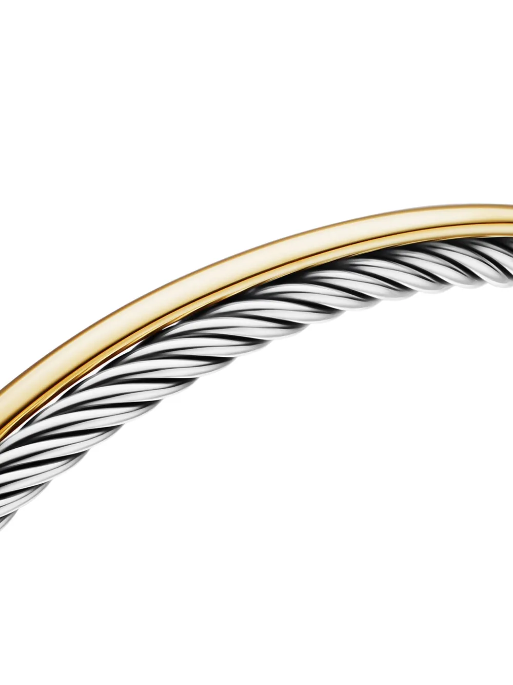 18k Yellow Gold And Sterling Silver Crossover Bracelet (3mm)