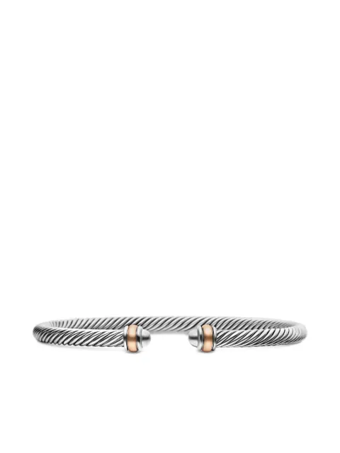 David Yurman 18kt rose gold and sterling silver Classic Cable bracelet (4mm)