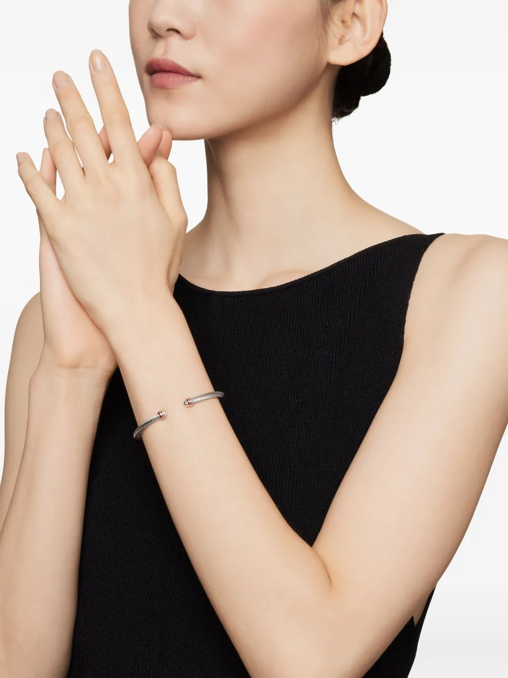 David Yurman 18kt rose gold and sterling silver Classic Cable bracelet (4mm) | Image 2