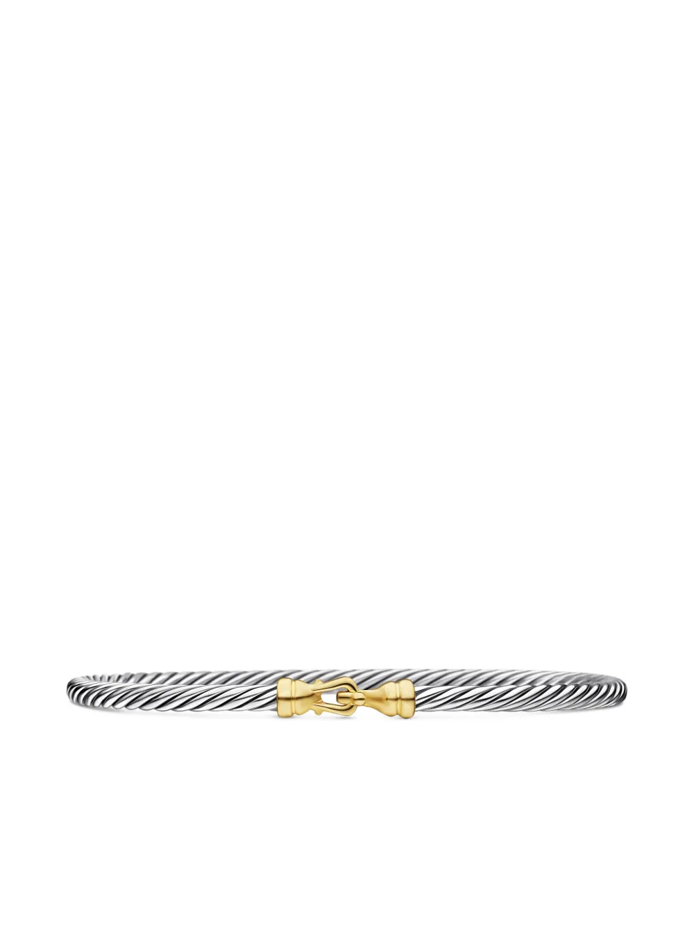 David Yurman 18kt yellow gold and sterling silver Buckle Classic Cable bracelet (3mm) | Silver | Image 1