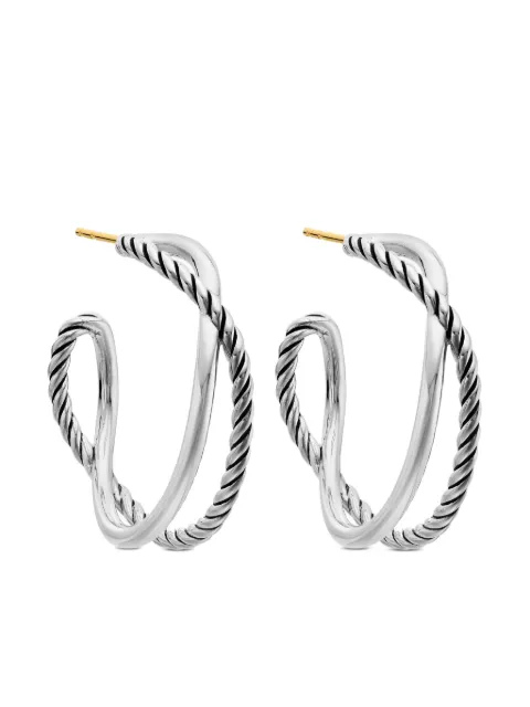 David Yurman sterling silver Crossover hoop earrings (33.7mm)