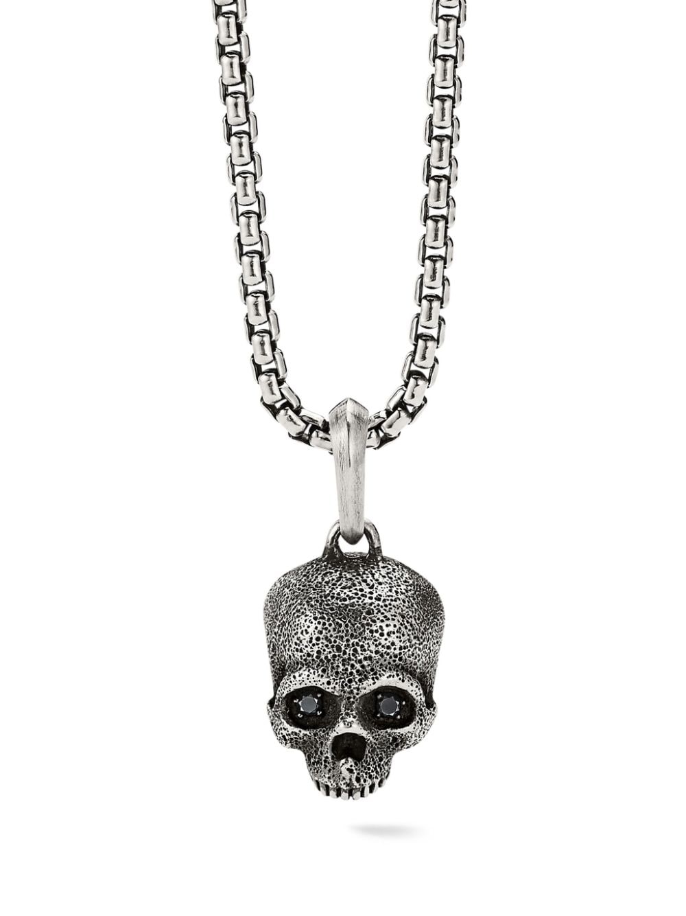 sterling silver Memento Mori Skull diamond pendant