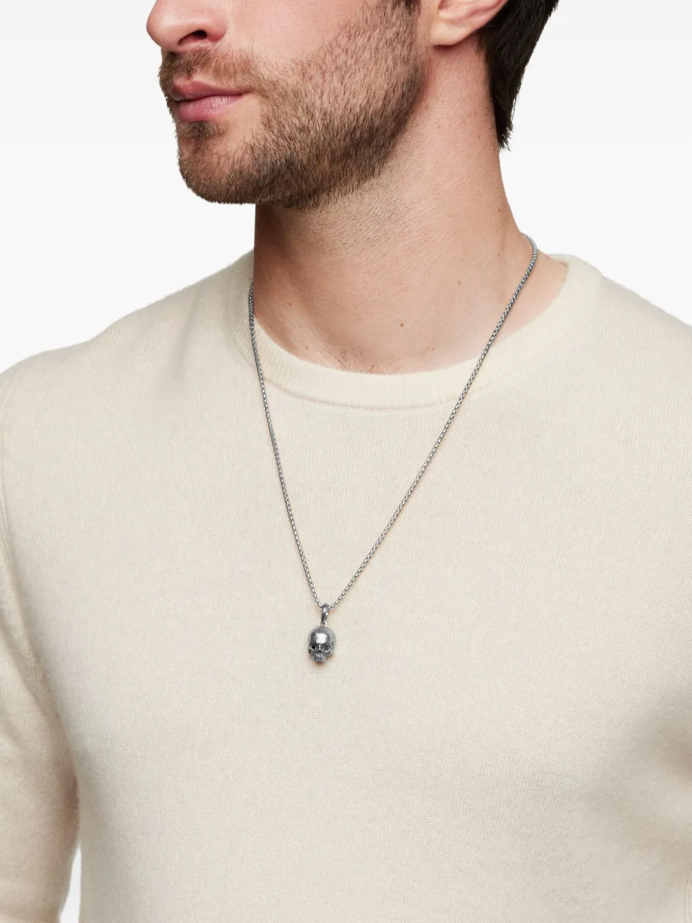 David Yurman sterling silver Memento Mori Skull diamond amulet (18mm) | Image 2