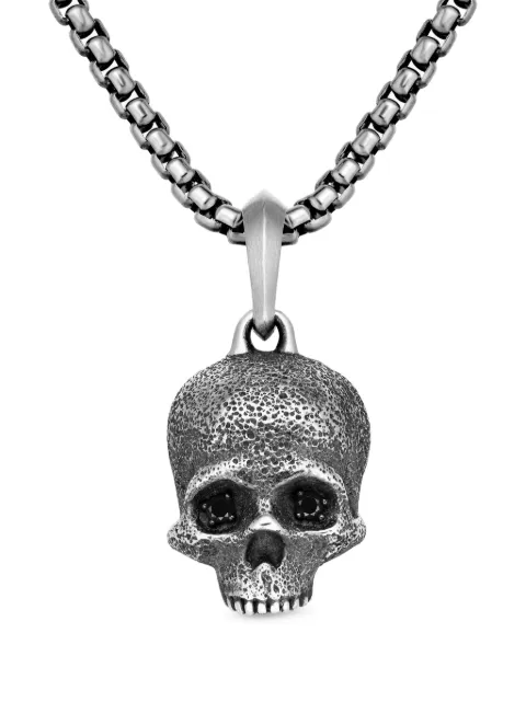 David Yurman sterling silver Memento Mori Skull diamond amulet (18mm)
