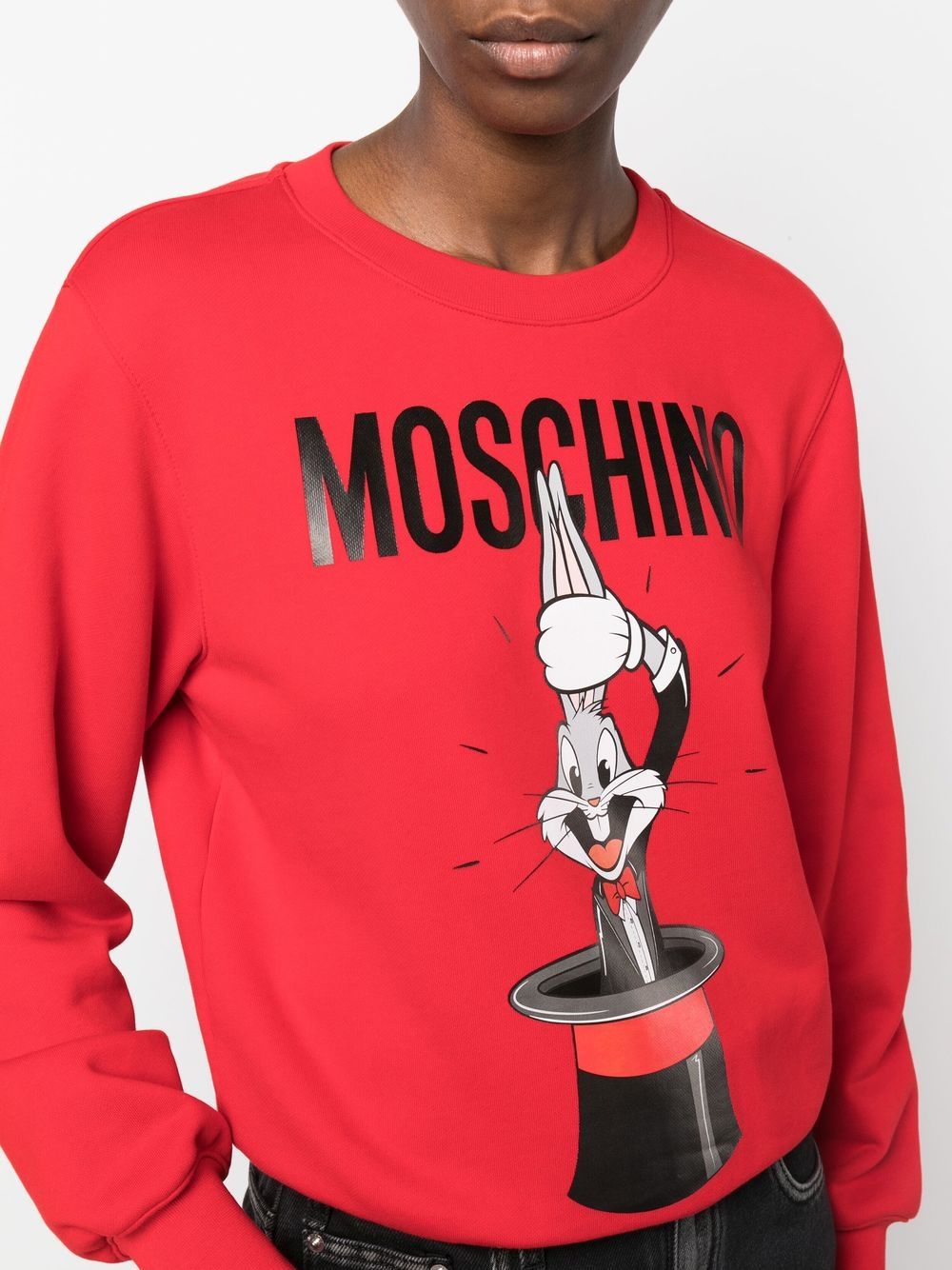 Shop Moschino Bugs Bunny Print Sweatshirt In Red