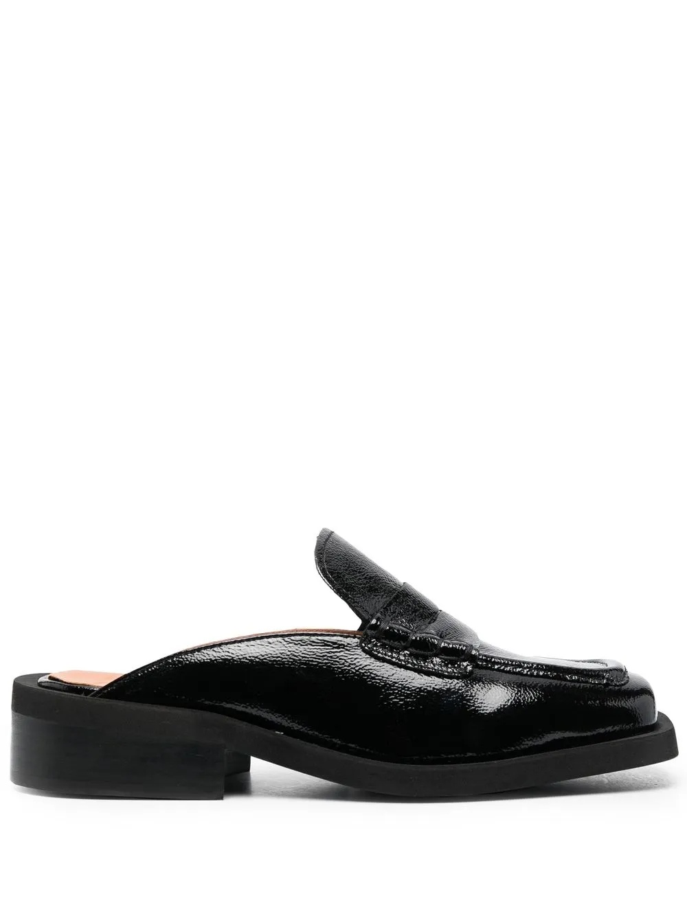 

GANNI square-toe leather mules - Black