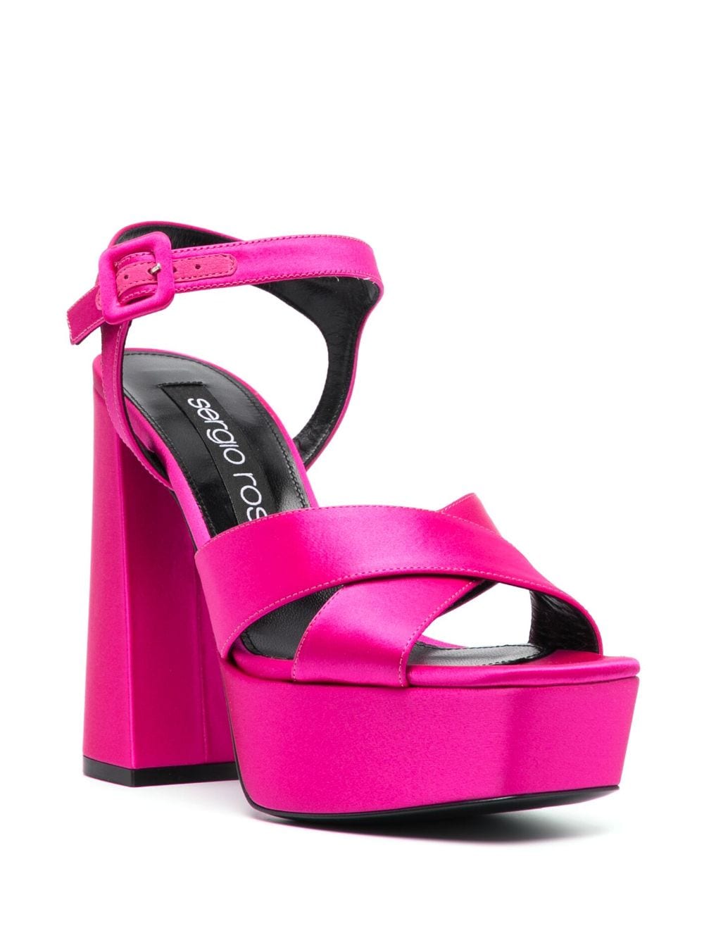 Shop Sergio Rossi 130mm Open-toe Satin Sandals In Pink