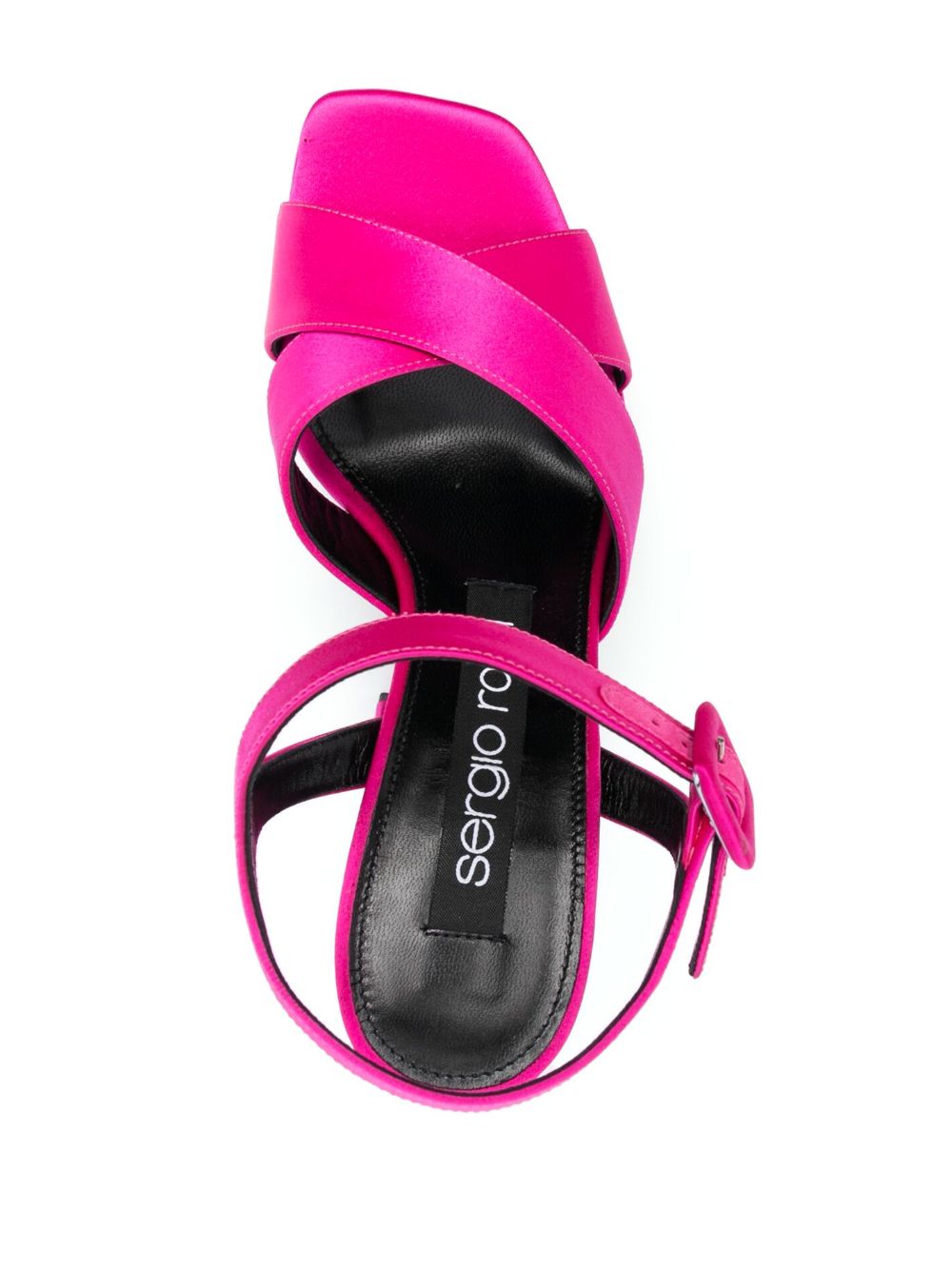 Shop Sergio Rossi 130mm Open-toe Satin Sandals In Pink