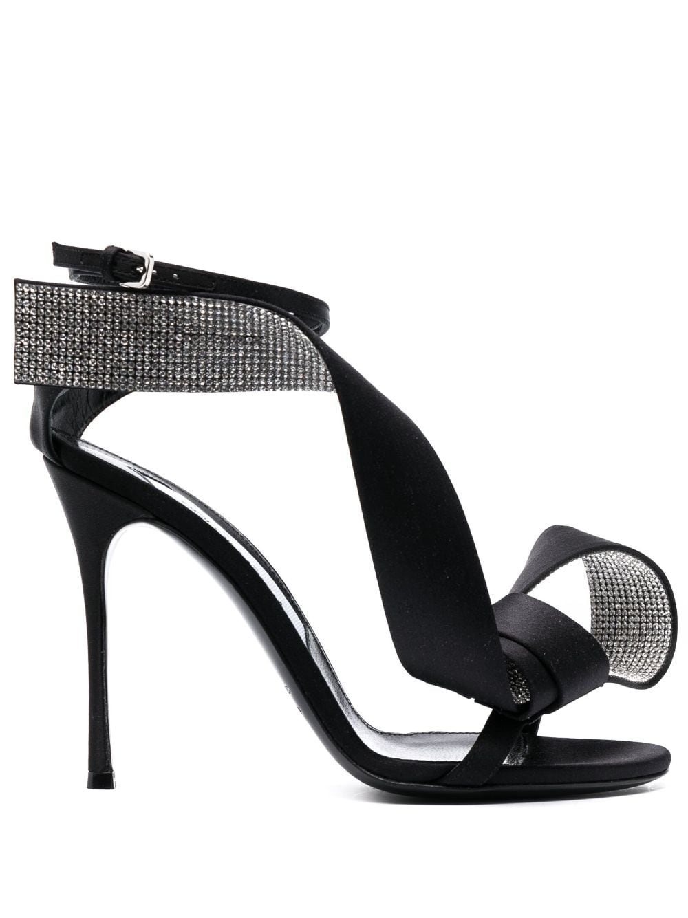 Sergio Rossi Marquise 105mm Leather Sandals In Black