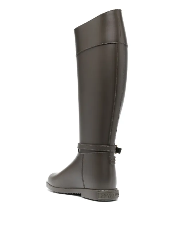 Sergio Rossi Stiefeletten Mit Schnalle Grün FARFETCH AT