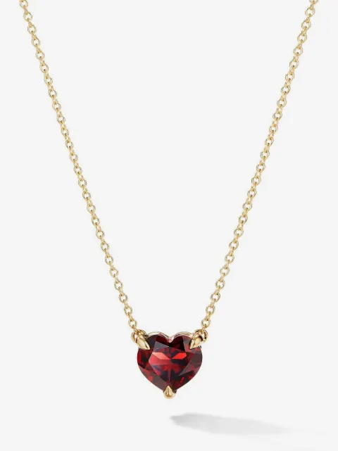 David Yurman 18kt yellow gold Chatelaine Heart garnet necklace (8mm)