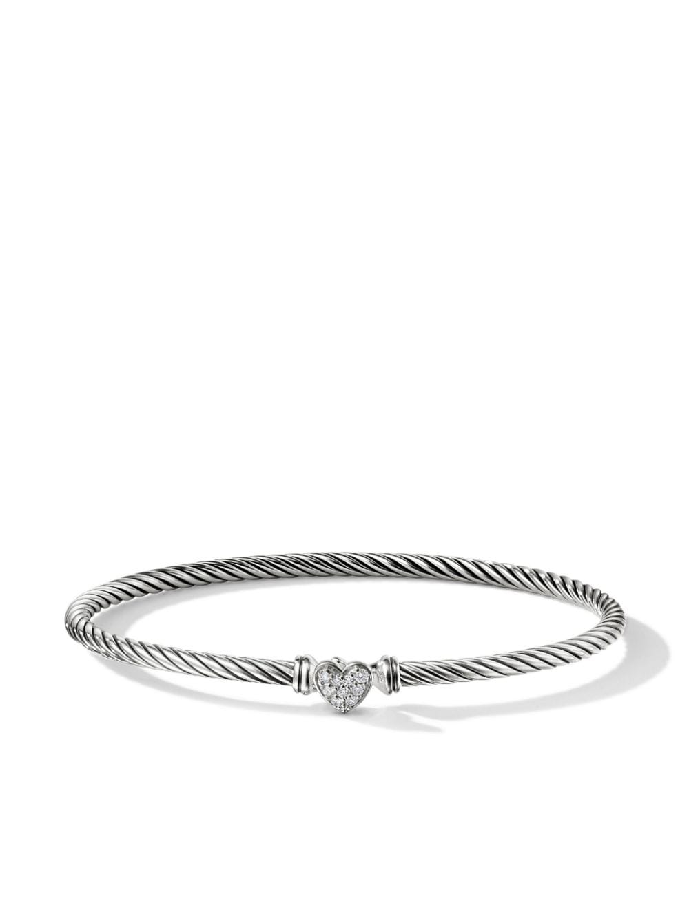 Shop David Yurman Sterling Silver Classic Cable Diamond Bracelet