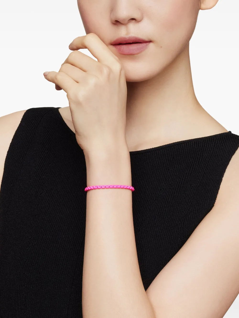 David Yurman سوار 'DY بيل إير' ذهب وردي عيار 14 بسلسلة مربعة ملونة (4 ملم) | Image 2