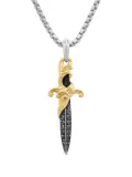 David Yurman 18kt yellow gold and sterling silver Waves Dagger diamond amulet (43.8mm)