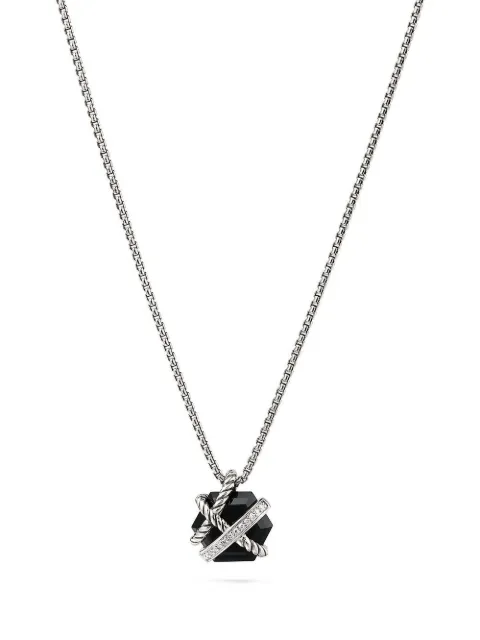 David Yurman sterling silver Cable Wrap diamond necklace (12.5mm)