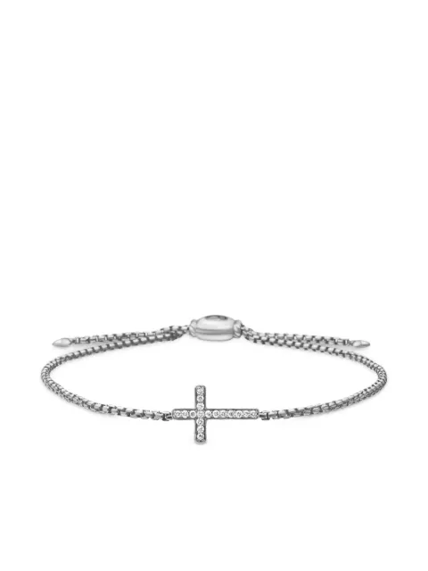 David Yurman pulsera Petite Pavé Cross Chain en plata de ley de 1.7mm