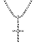 David Yurman sterling silver Classic Cable Cross diamond pendant (24mm)