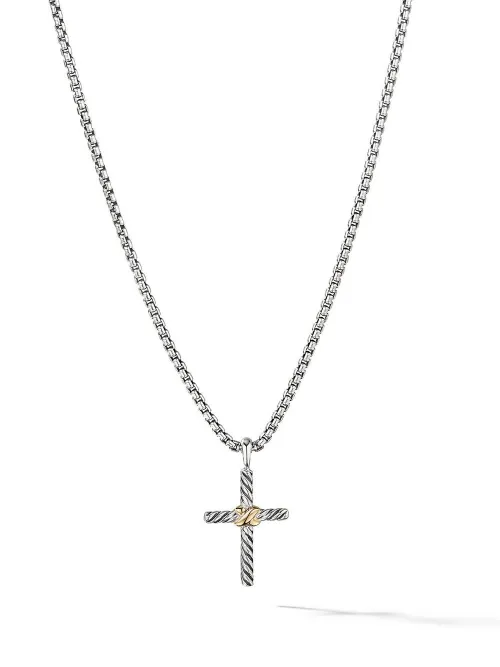 Collier Petite X Cross en or 14ct et sterling (24 mm) - David Yurman - Modalova