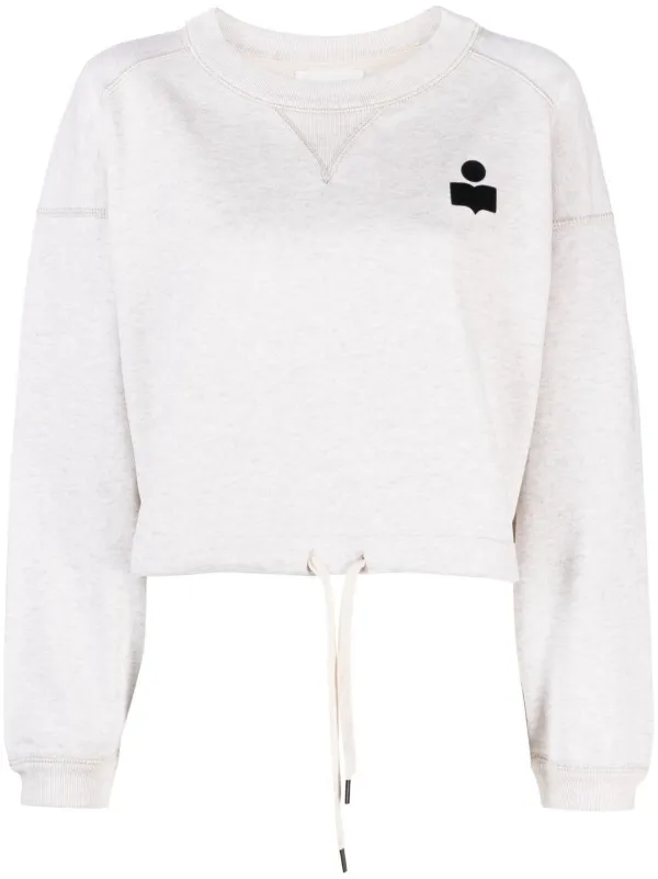 Crop drawstring online sweatshirt