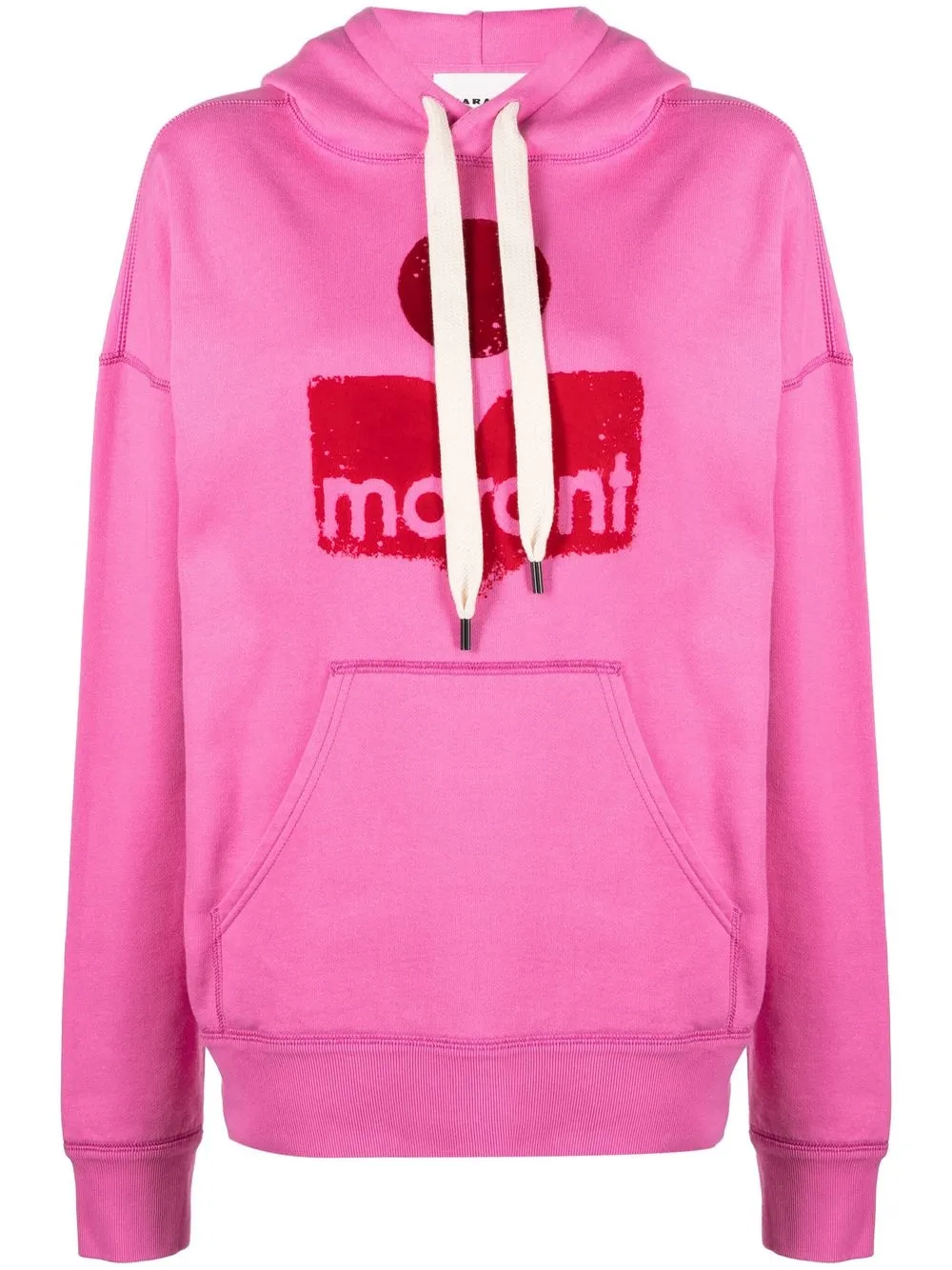 

Isabel Marant Étoile Mansel flocked-logo hoodie - Pink